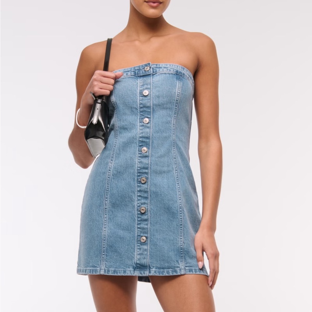 NWT Abercrombie & Fitch Mara Strapless Denim Mini Dress